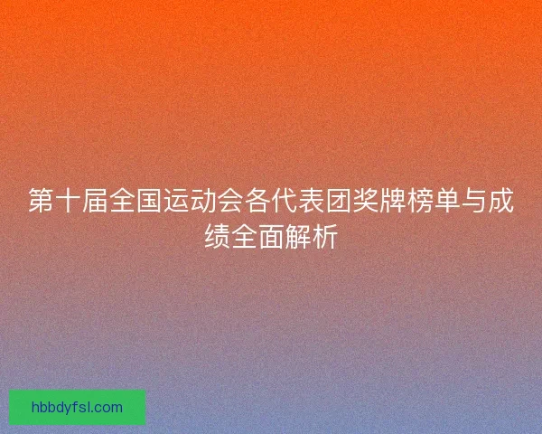 第十届全国运动会各代表团奖牌榜单与成绩全面解析