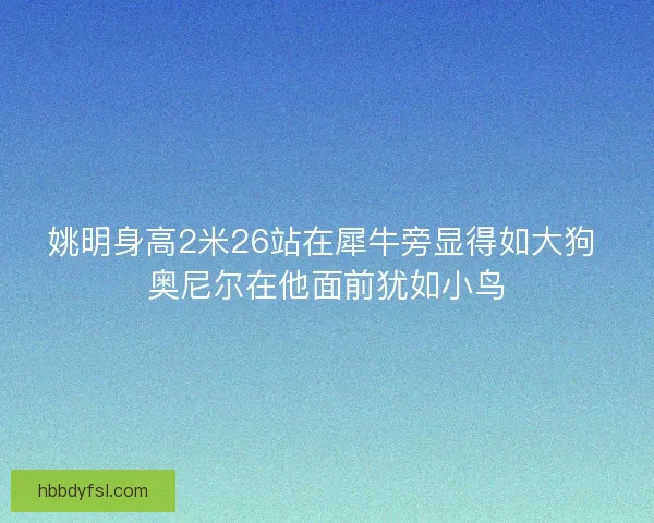 姚明身高2米26站在犀牛旁显得如大狗 奥尼尔在他面前犹如小鸟