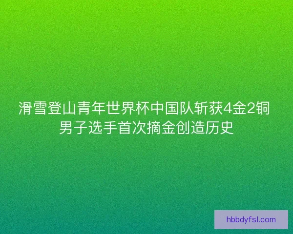 滑雪登山青年世界杯中国队斩获4金2铜 男子选手首次摘金创造历史