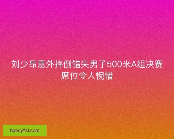 刘少昂意外摔倒错失男子500米A组决赛席位令人惋惜